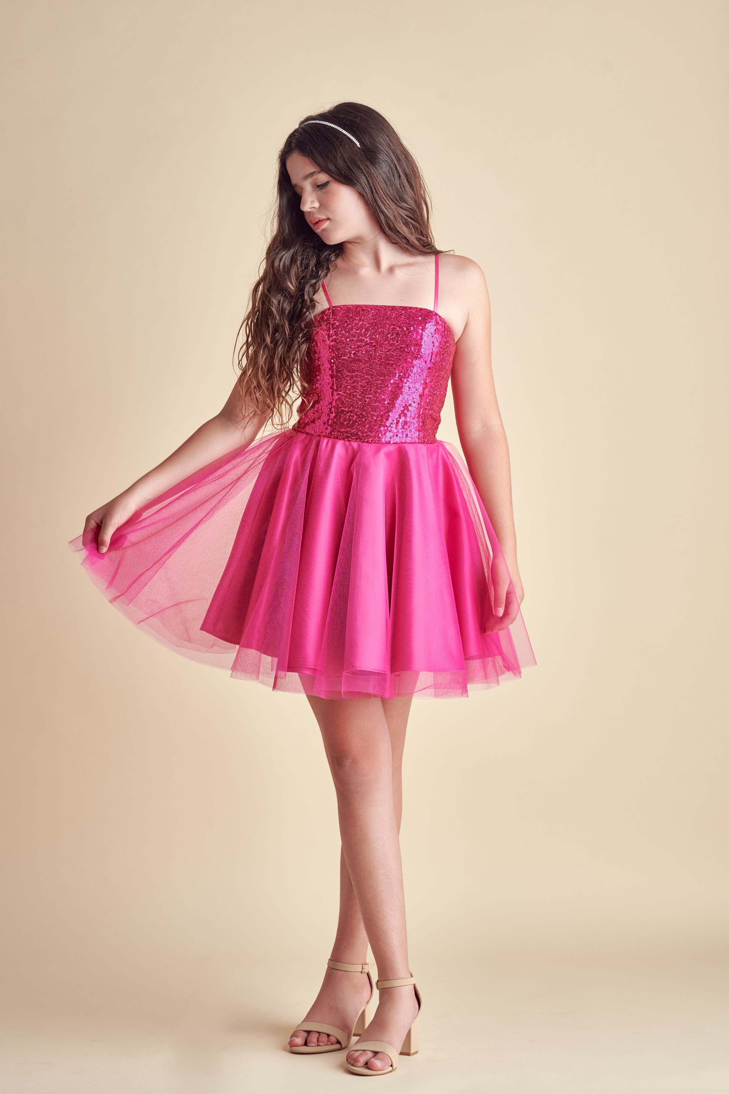 fuchsia color dress